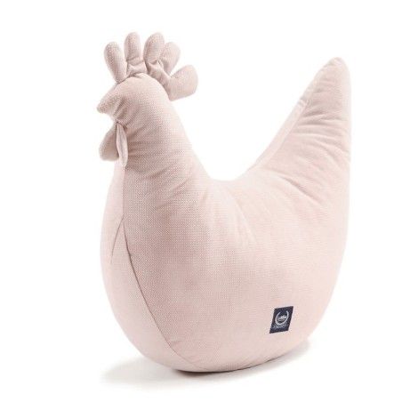ALMOHADA GALLINA DE LA ABUELA LA MILLOU - TERCIOPELO ROSA HUMO