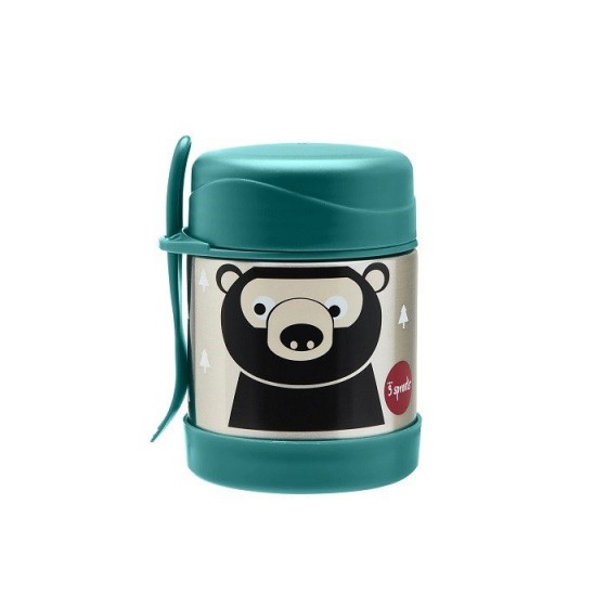 3 Sprouts Thermos for Kids Teddy Bear Teal