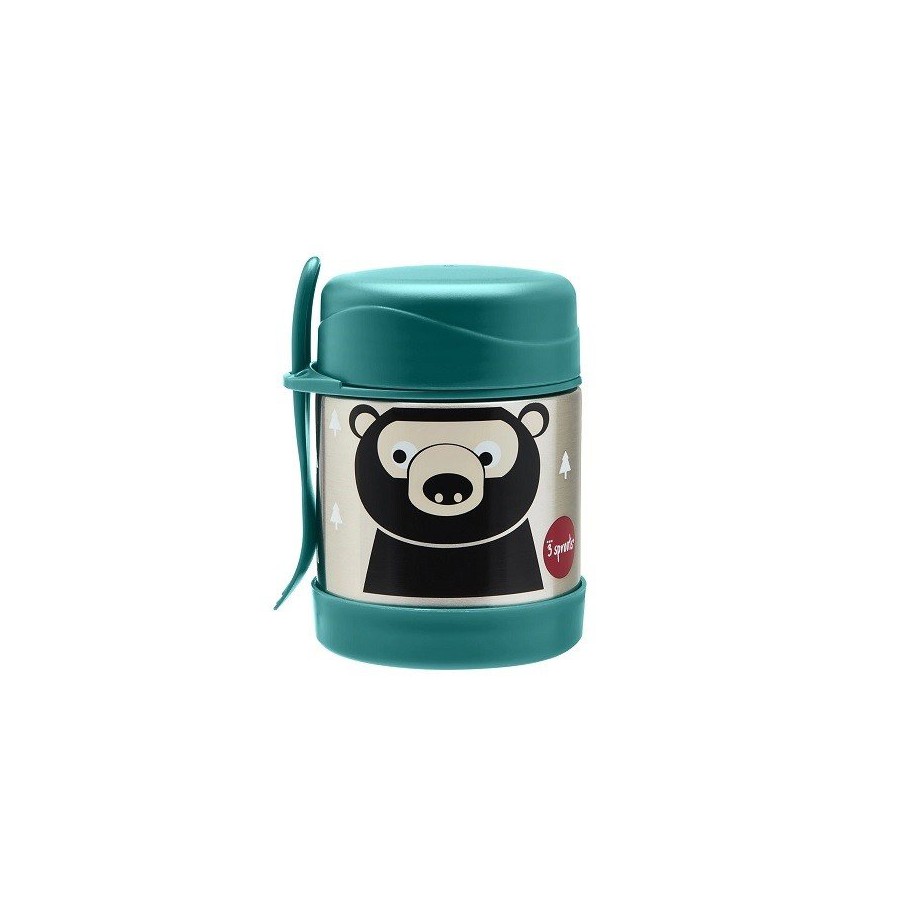 3 Sprouts Thermos for Kids Teddy Bear Teal