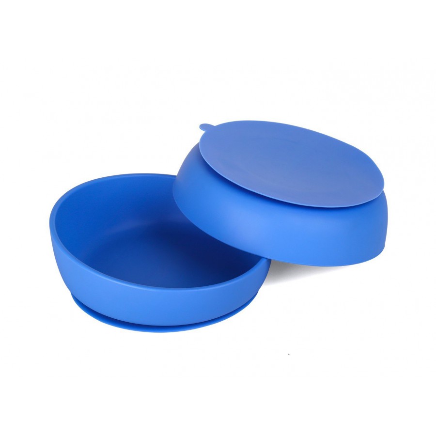 Doidy Bowl Bowl with suction cup-saucer - blue