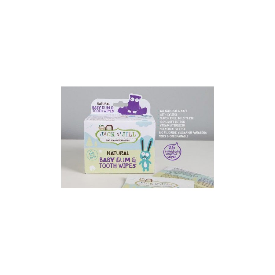 Jack N'Jill, natural gums wipes for cleaning babies, 25 pcs.