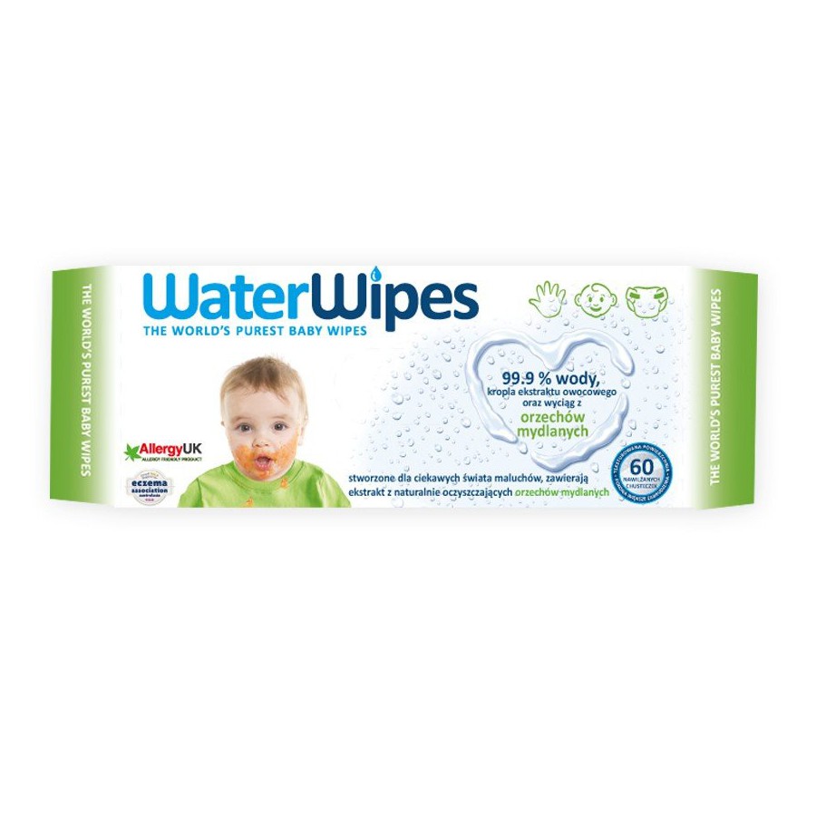 WaterWipes, Chusteczki nasączane czystą wodą, Soapberry (z