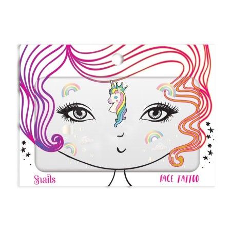 Autocollant visage d'escargot pour enfants, tatouage visage - Licorne