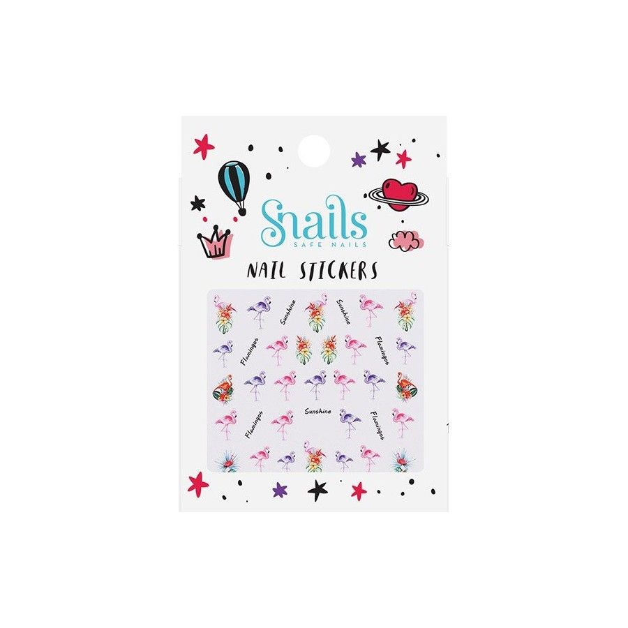 Snails Stickers Nails Flamingos