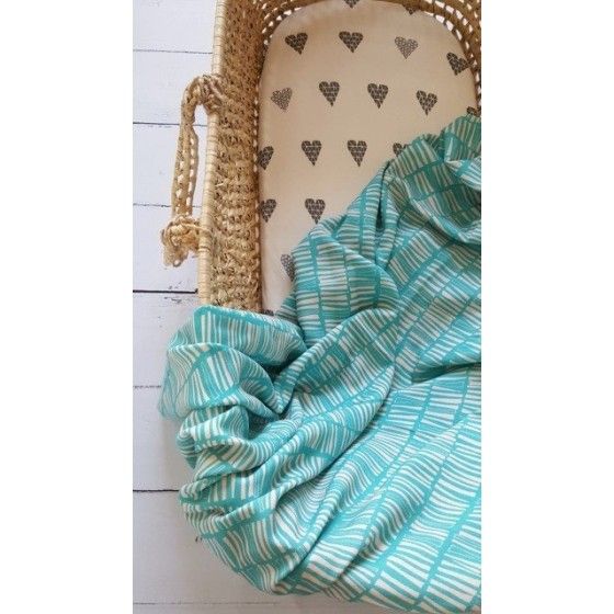 DRAP HOUSSE ROSE NO MORE POUR LIT 140x70cm COEURS