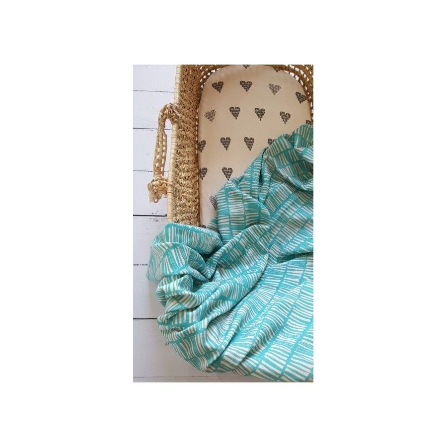 DRAP HOUSSE ROSE NO MORE POUR LIT 140x70cm COEURS