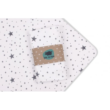 PINK NO MORE FITTED SHEET FOR A BED 120x60cm STARS