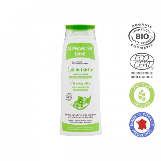 Alphanova Bebe Organic milk with oil for washing babies, 200 ml