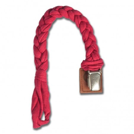 Hi, Little One - braids hanging soother holder Pacifer Ruby