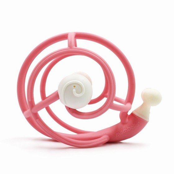 Mombella Teether Rattle with Pink Snail