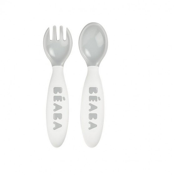 Cutlery Beaba gray plastic pouch