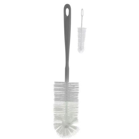 Bebé Cepillo para botellas y tragamonedas con mini pincel - gris