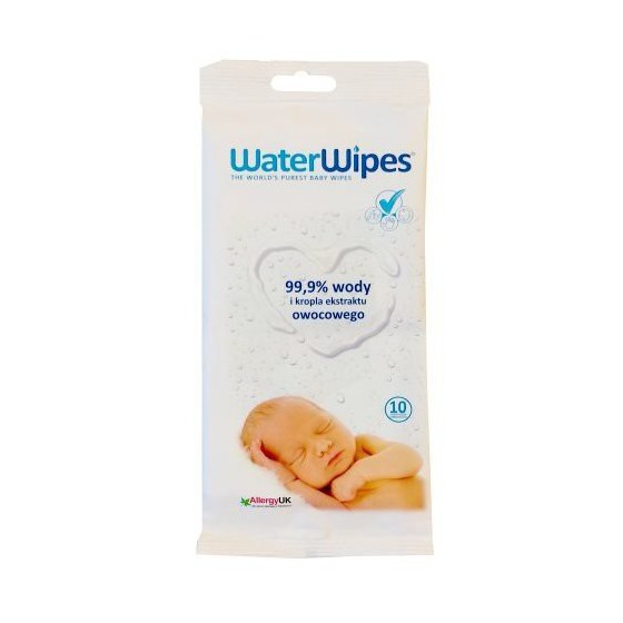 WaterWipes, Wet wipes clean water, 10p., Travel pack