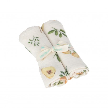Samiboo - Set of bamboo nappies with a muslin with silver ions fruit 50x50 2 pcs.