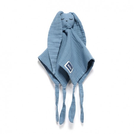 La Millou BISCUIT COLLECTION DOUDOU RABBIT 100% COTTON MUŚLIN - NAVY