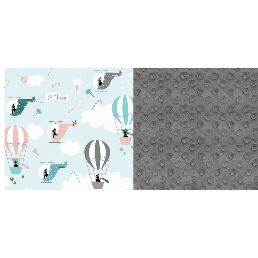 LA Millou KID KIT blanket and pillow MISS CLOUDY GRAY