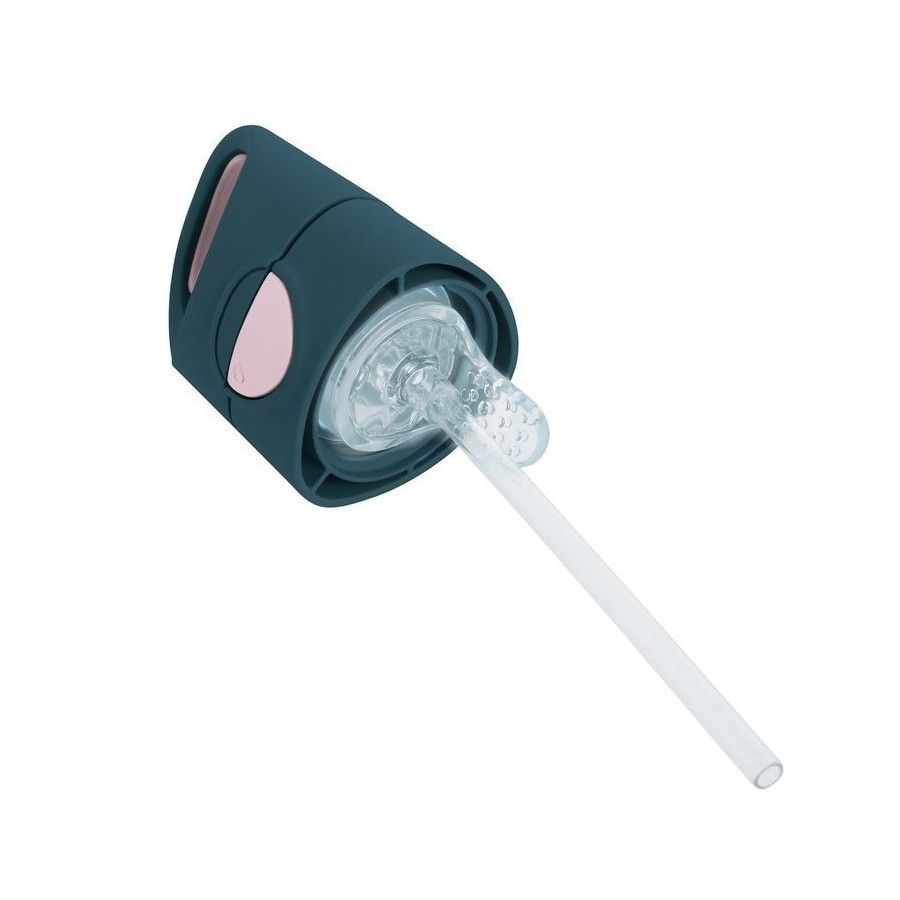b.box Bouteille Tritan avec paille 450 ml, rose indigo
