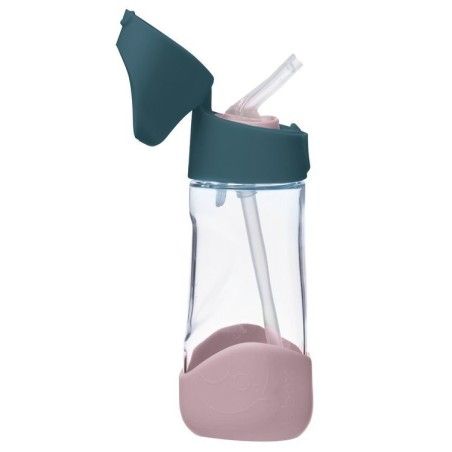 b.box Tritanská láhev s slámou 450 ml, Indigo Rose