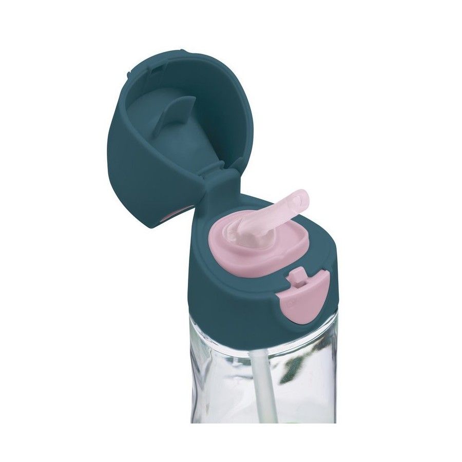 b.box Bottiglia di tritano con cannuccia da 450 ml, indigo rose
