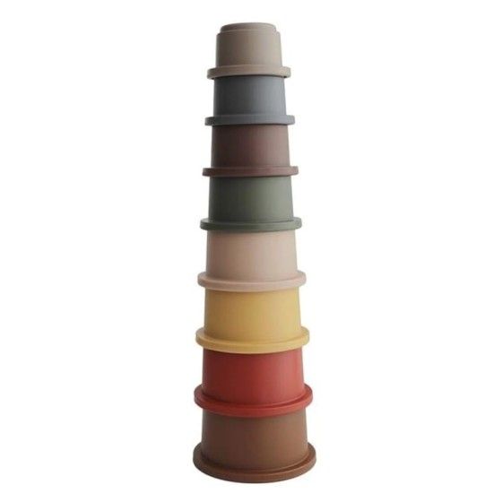 Mushie - Stacking Tower RETRO - wieża z kubeczków