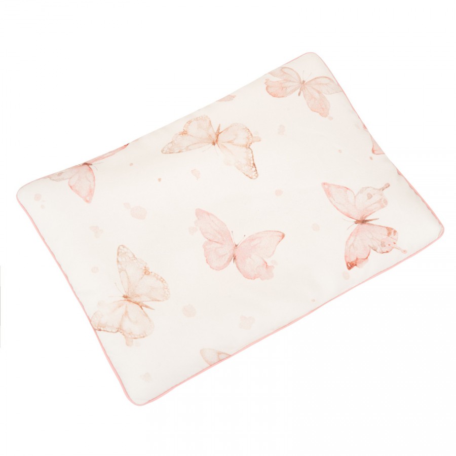 Samiboo - Bawełniana poduszka do spania kwiaty szara wypustka