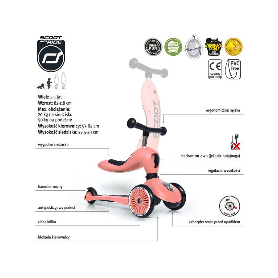 SCOOTANDRIDE Highwaykick 1 2in1 Ride On and scooters 1-5 years
