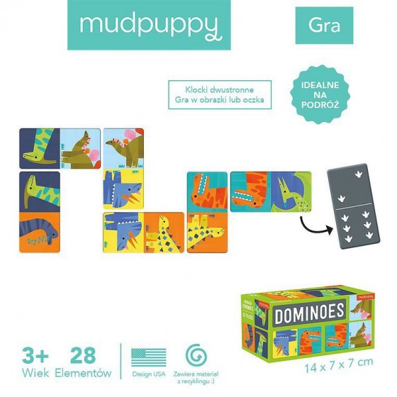 Mudpuppy Gra Domino Dinozaury 28 elementów 3-8 lat