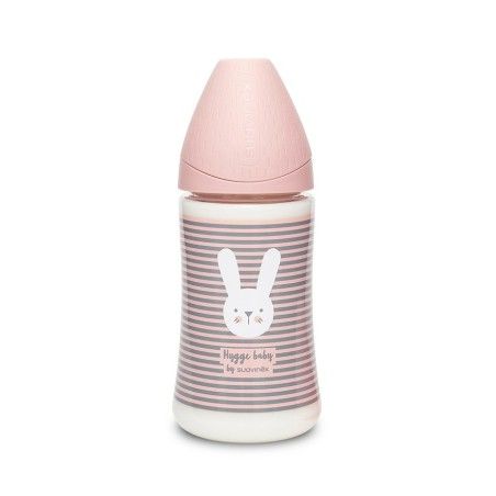 SUAVINEX Flaskhygge 270ml kaninlinjer rosa