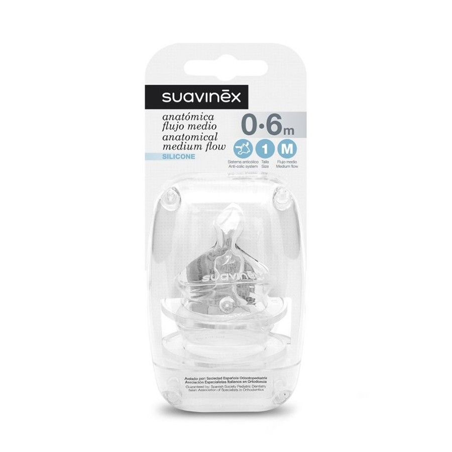 SUAVINEX Anatómiai kölykök közepes áramlású palackok 0-6m