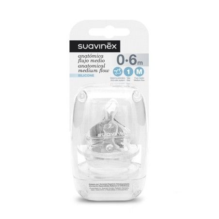SUAVINEX Anatómiai kölykök közepes áramlású palackok 0-6m