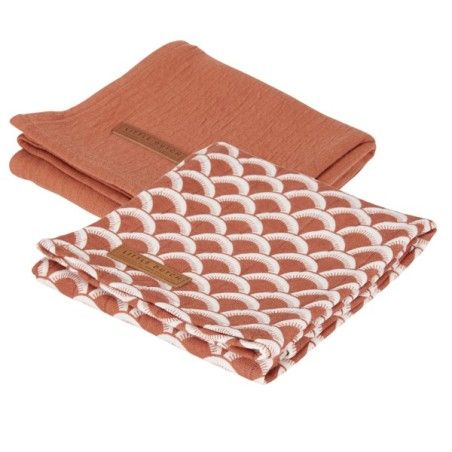 Little Dutch wrapper 70 x 70 cm 2 pieces Sunrise Rust / Pure Rust