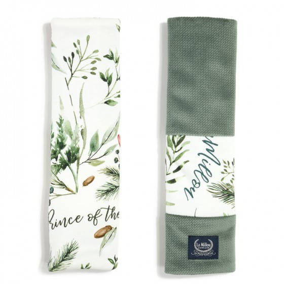 La Millou ORGANIC JERSEY COLLECTION - SEATBELT COVER - FOREST -KHAKI VELVET