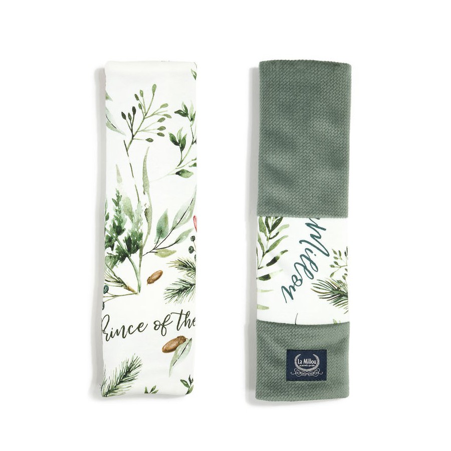 La Millou ORGANIC JERSEY COLLECTION - SEATBELT COVER - FOREST -KHAKI VELVET