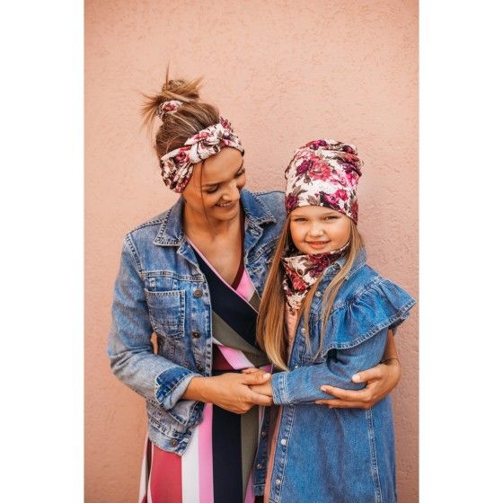 BONNET ULKA AVEC ÉCHARPE POUR FILLE 6-12 MOIS ROYAL RUBY