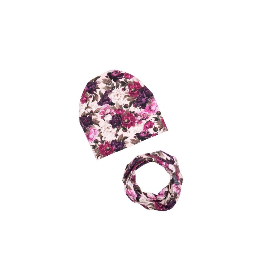 BONNET ULKA AVEC ÉCHARPE POUR FILLE 6-12 MOIS ROYAL RUBY