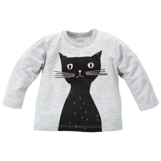 Pinokio Chemisier à manches longues Happy Day gris avec chat 74