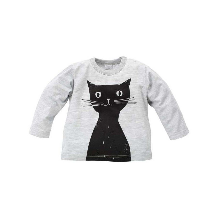 Pinokio Een blouse met een lange mouw Happy Day grijs met een