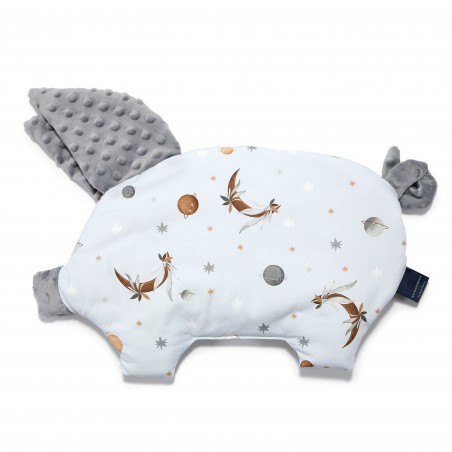 La Millou SLEEPY PIG PILLOW - BY WHATANNAWEARS - FLY ME TO THE MOON SKY PURE - GREY