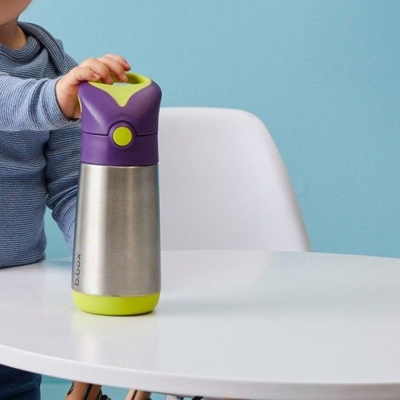 b.box Termobutelka with straw b.box blue slate 350 ml
