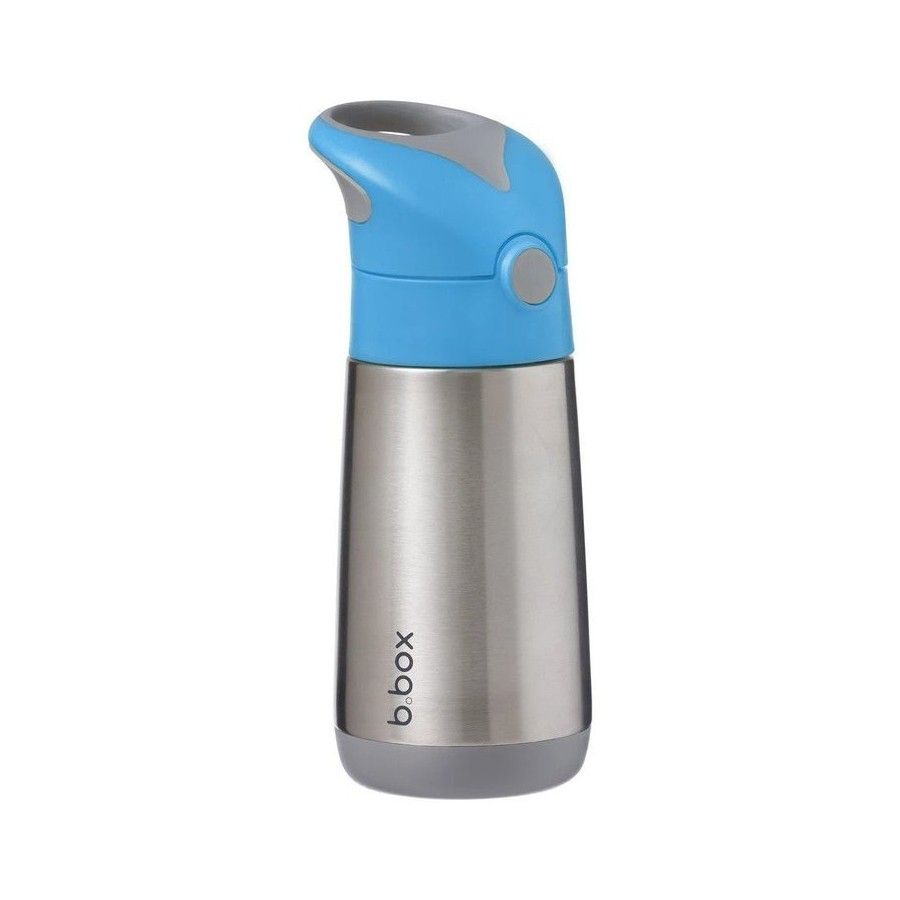b.box Bottiglia termica in ardesia blu con cannuccia da 350 ml