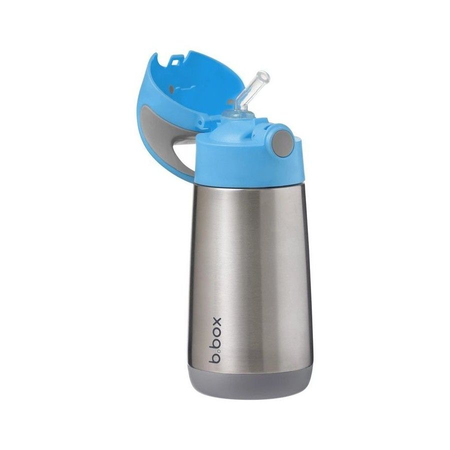b.box Termobutelka ze słomką blue slate 350 ml