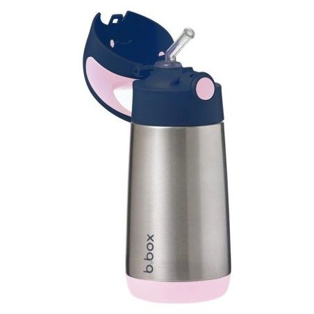 b.box Botella térmica con paja de indigo rose 350 ml