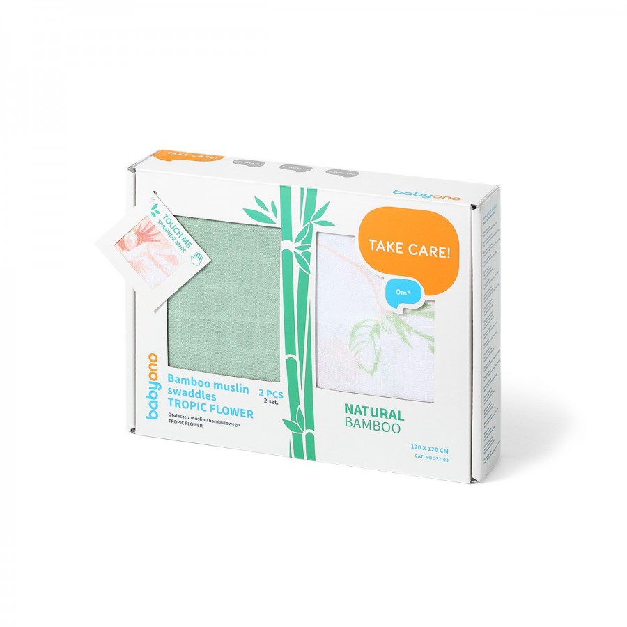 BabyOno muslin diapers. Super soft limonkowe