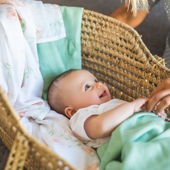 Babyono Pieluszki muślinowe. Super miękkie limonkowe