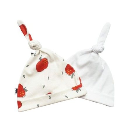 PINK NO SEA HAT 0-3 M-CE TWO PACK APPLES & WHITE