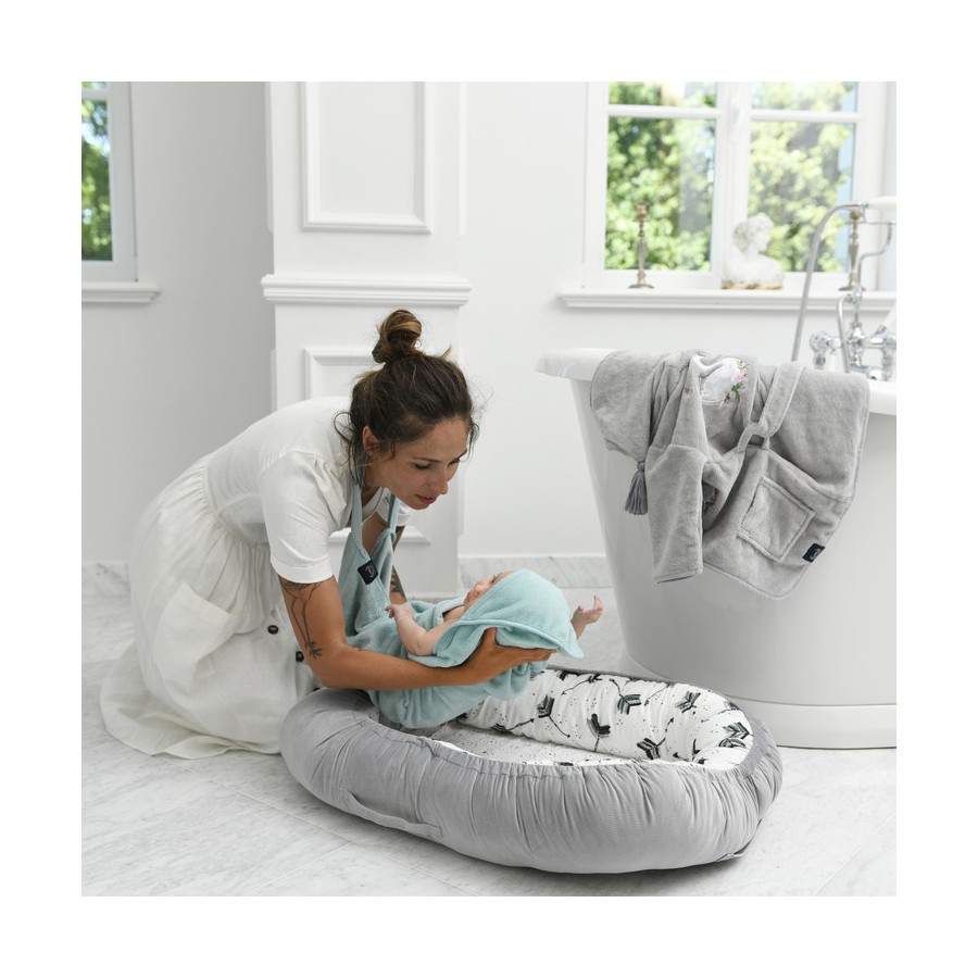 LA MILLOU RĘCZNIK BAMBOO SOFT-NEWBORN-BY WHATANNAWEARS-GREY-FLY ME TO THE MOON SKY