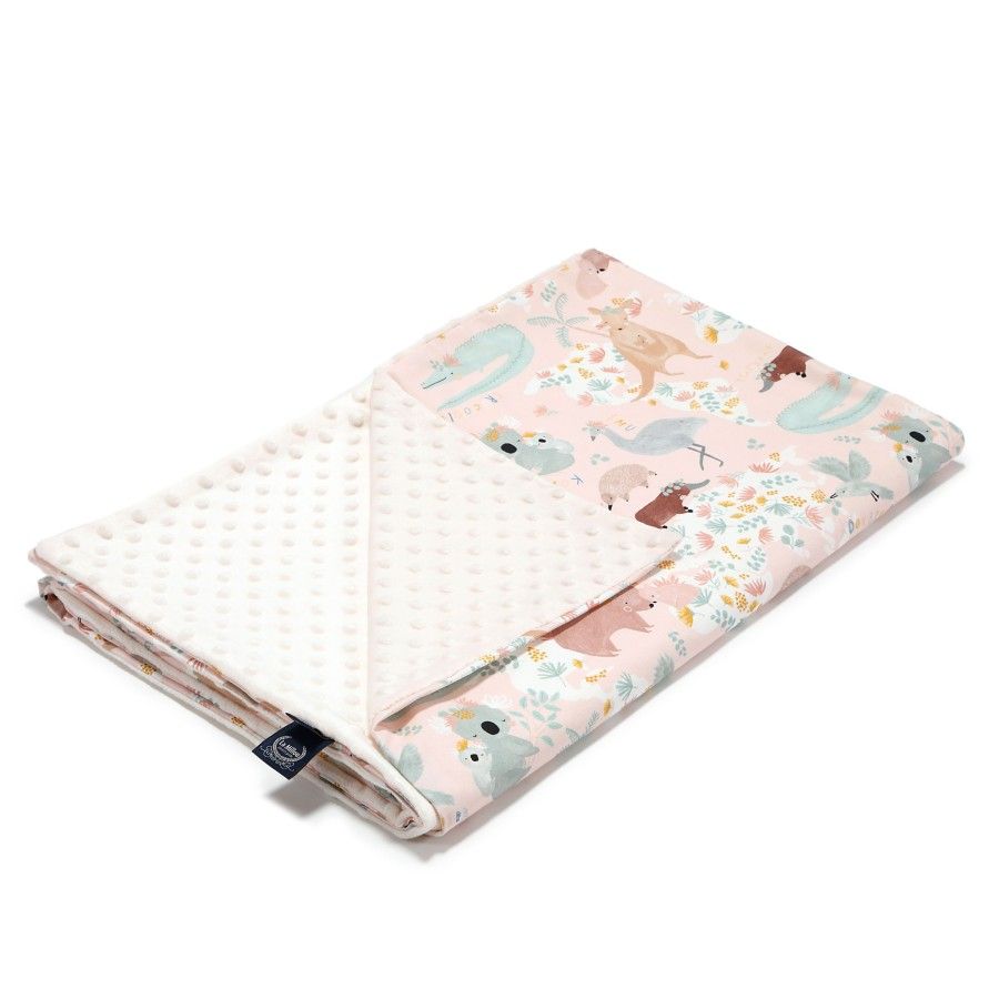 LA MILLOU LIGHT MINKY BLANKET - L - DUNDEE & FRIENDS PINK - ECRU