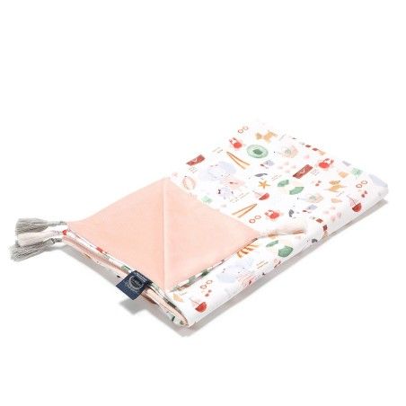 LA MILLOU LIGHT BLANKET-L - FRENCH RIVIERA GIRL - POWDER PINK VELVET