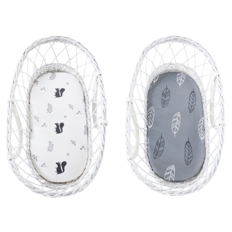 DRAP DE LIT POUR NACELLE WE CARE PACK DE 2 ÉCUREUILS/PLUMES