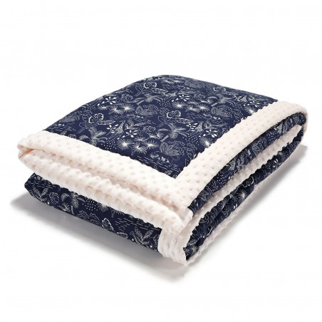 LA MILLOU Blanket / bedspread 140 x 200 cm - NAVY JUNGLE - ECRU